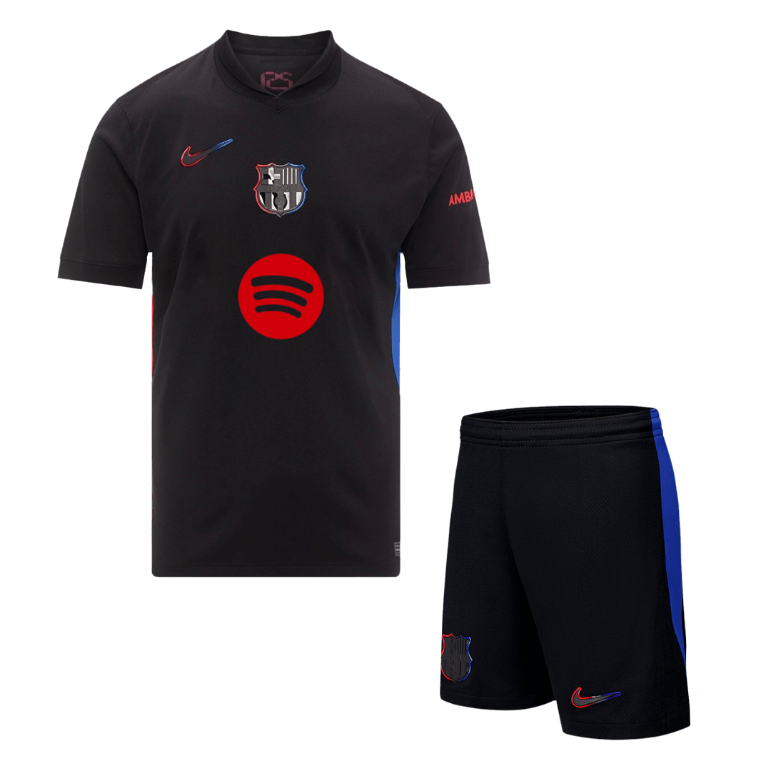 Barcelona Away Jerseys Kit 2024/25 Spotify Logo Without Text
