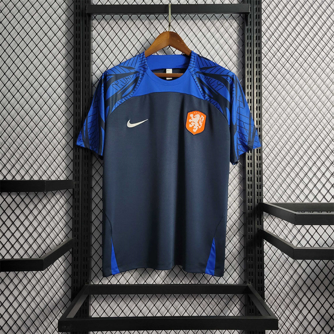 2022 World Cup Netherlands training shirt blue soccer Fan Jersey