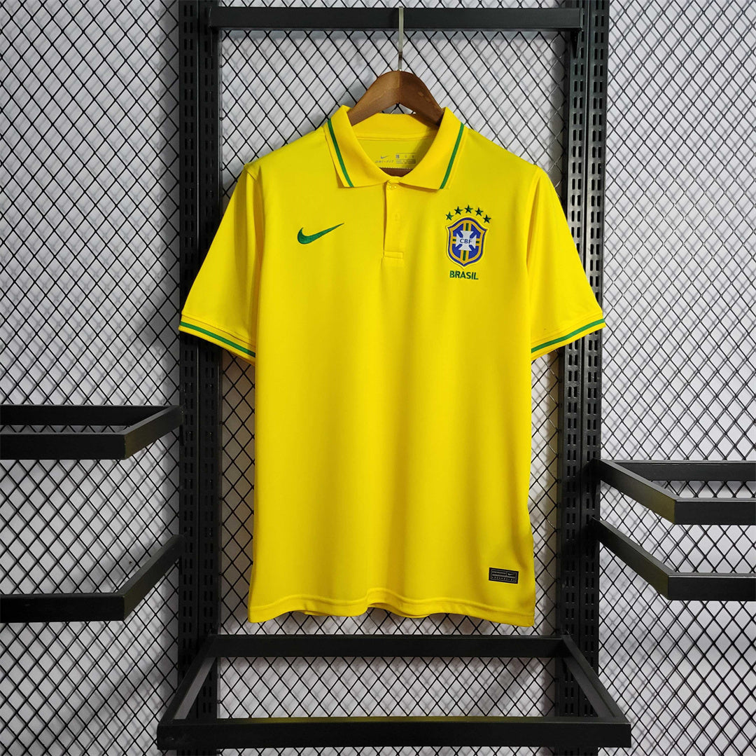 2022 World Cup Brazil Yellow POLO Fan Jersey