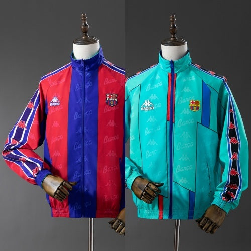 25/26 Barcelona Trench Coat Reversible Green and Red Windbreaker