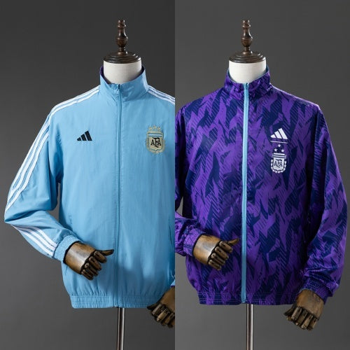 2025 Argentina Trench Coat Reversible Blue and Purple Windbreaker