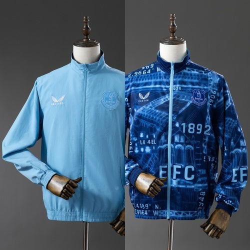 25/26 Everton Trench Coat Reversible Blue Windbreaker