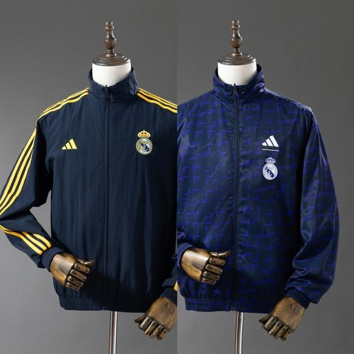 25/26 Real Madrid Trench Coat Reversible blue Windbreaker