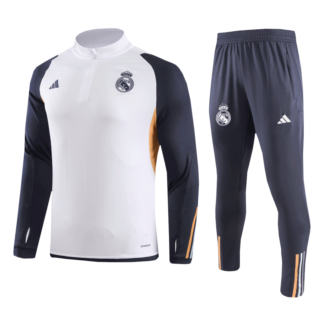 Real Madrid 1/4 Zip Tracksuit 2023/24 White