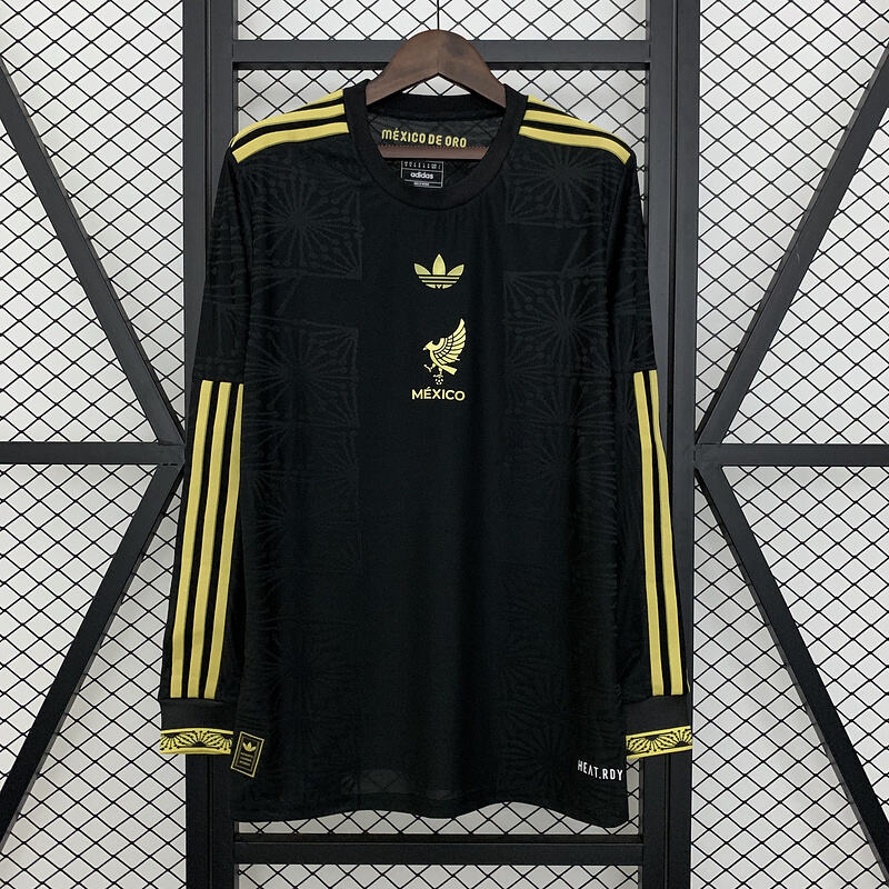 2025 Mexico Black Special Long Sleeve Fan Jersey