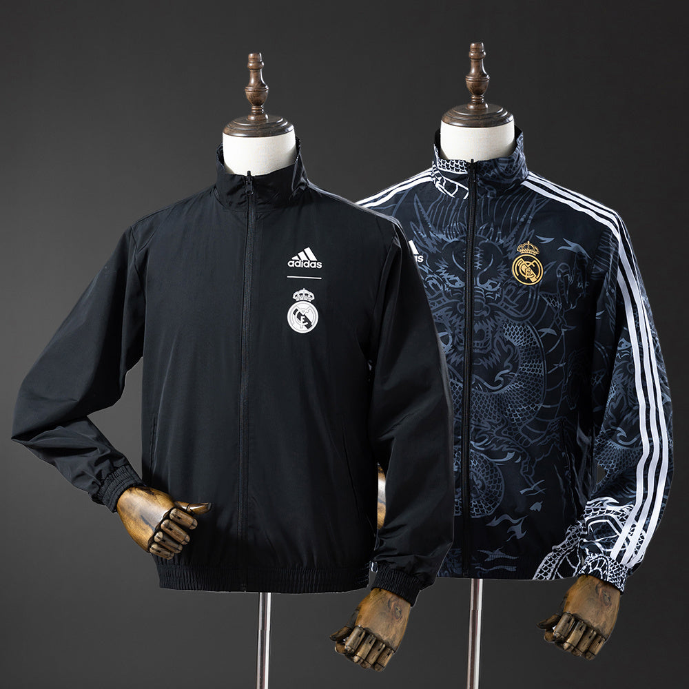 25/26 Real Madrid Black Reversible Jacket Windbreaker