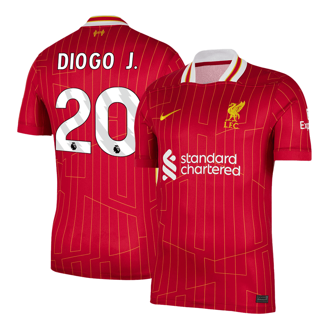 DIOGO J. #20 Liverpool Home Soccer Jersey 2024/25