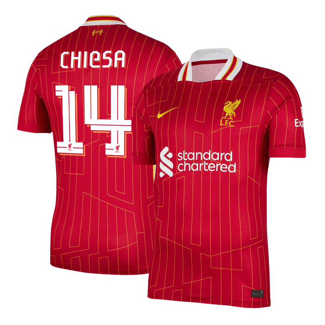 CHIESA #14 Liverpool Home Soccer Jersey 2024 UCL