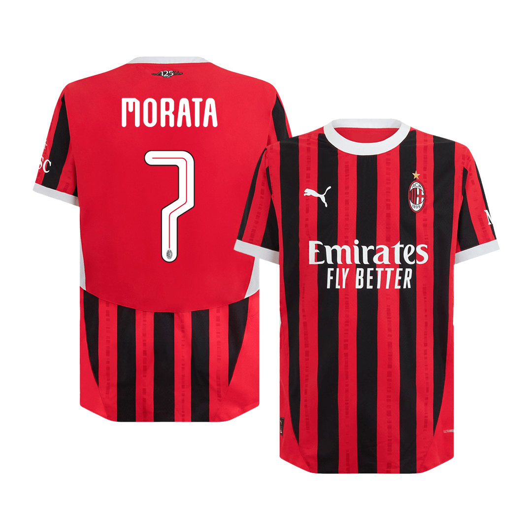 MORATA #7 AC Milan Home Premium Soccer Jersey 2024 UCL