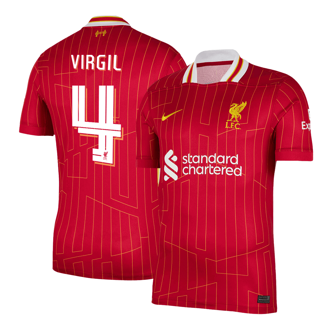 VIRGIL #4 Liverpool Home Soccer Jersey 2024 UCL