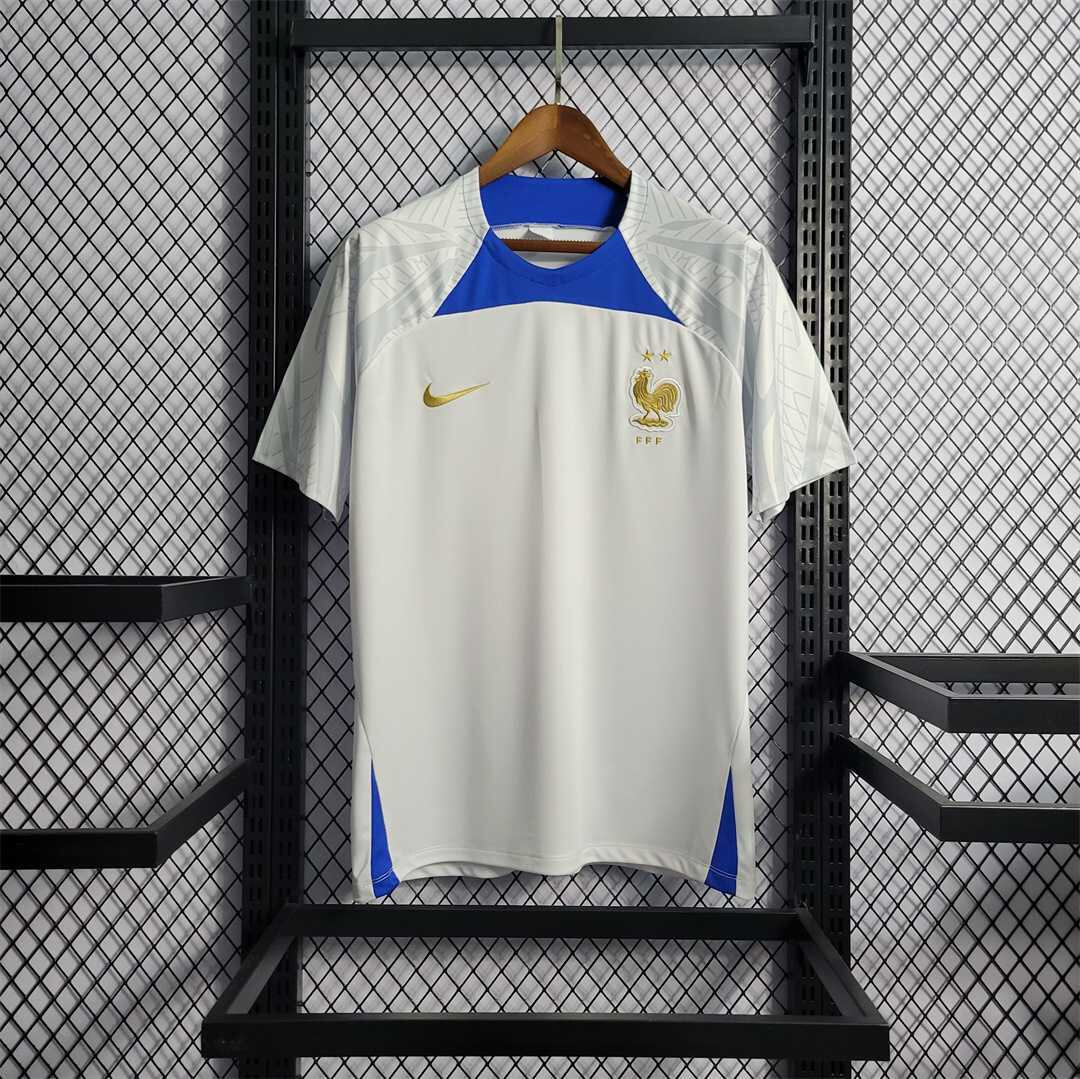 2022 World Cup France White Training Soccer Fan Jersey