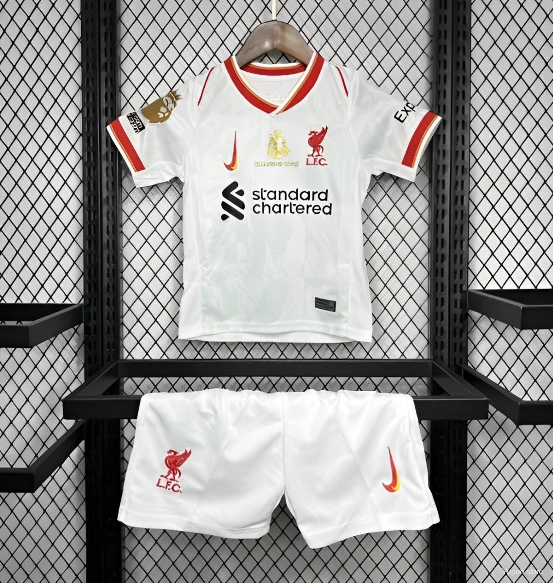 24/25 Liverpool With Champion Printing Third White Kids Fan Jersey