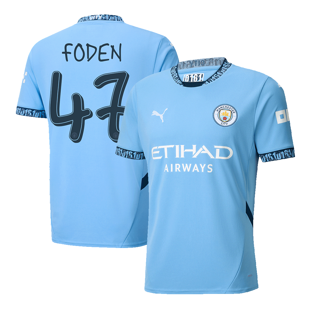 FODEN #47 Manchester City Home Soccer Jersey 2024/25 UCL