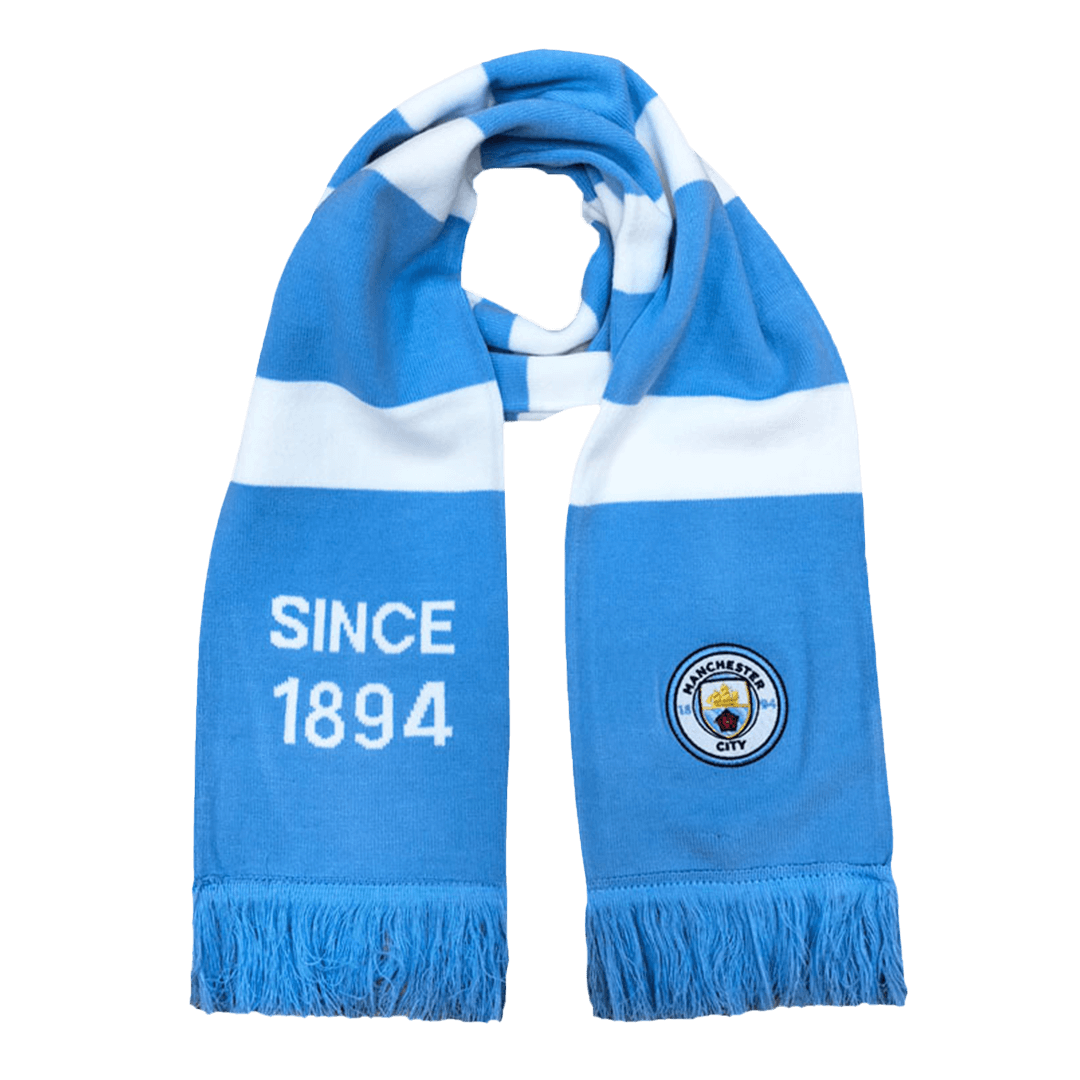 Manchester City Soccer knitting Scarf Blue-White
