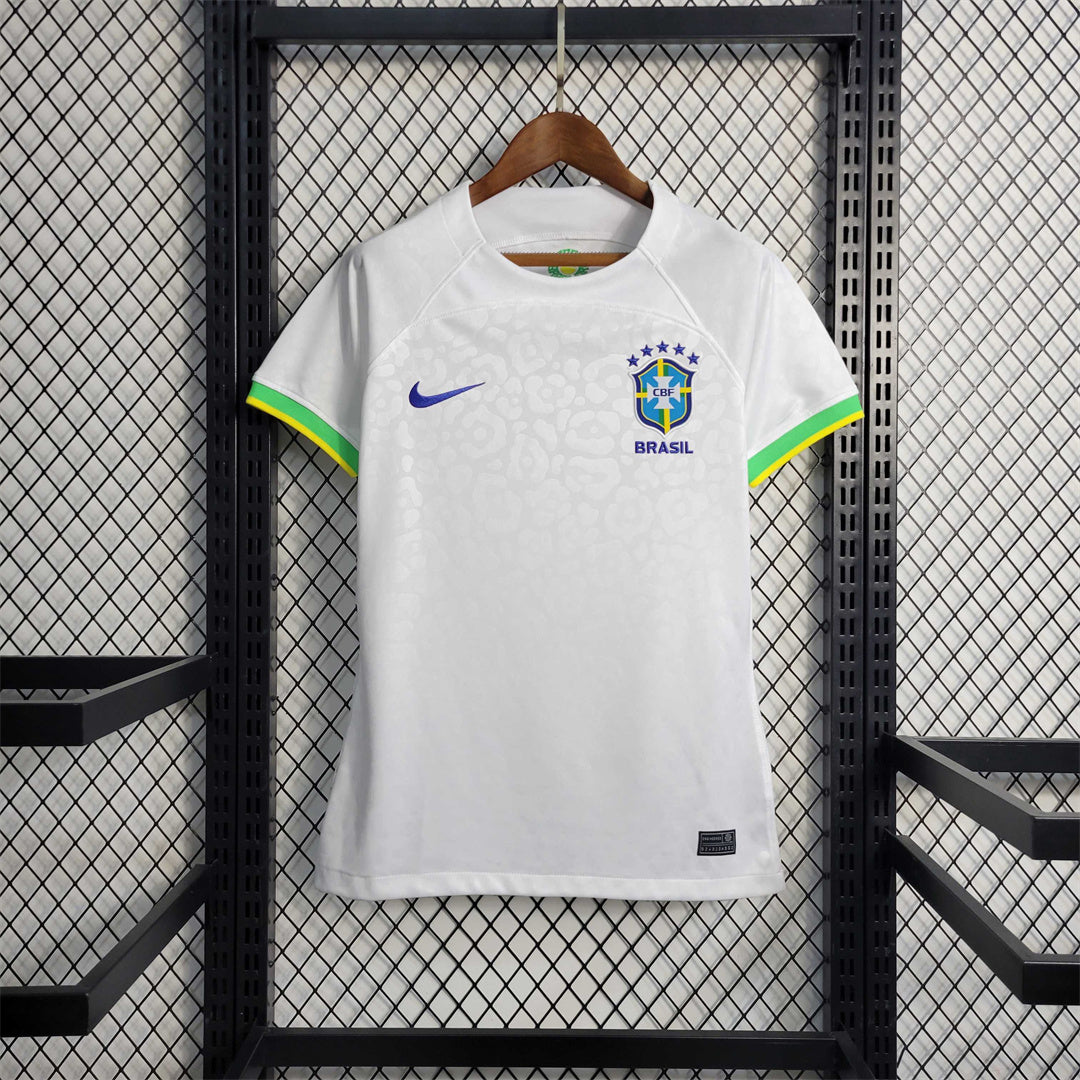 2022 World Cup Brazil White Leopard Women Women-s Soccer Fan Jersey