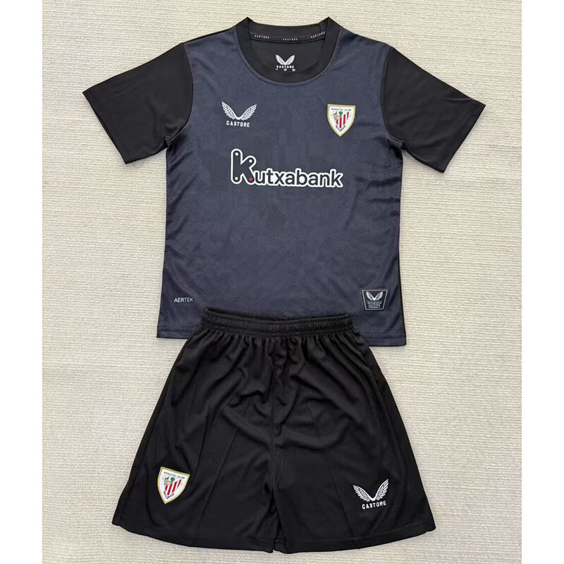 25/26 Athletic Bilbao black goalkeeper Kids Fan Jersey
