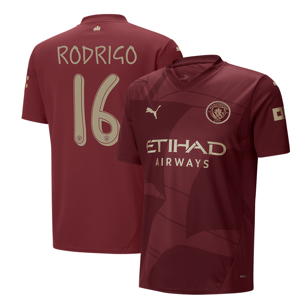 RODRIGO #16 Manchester City Third Away Soccer Jersey 2024 UCL