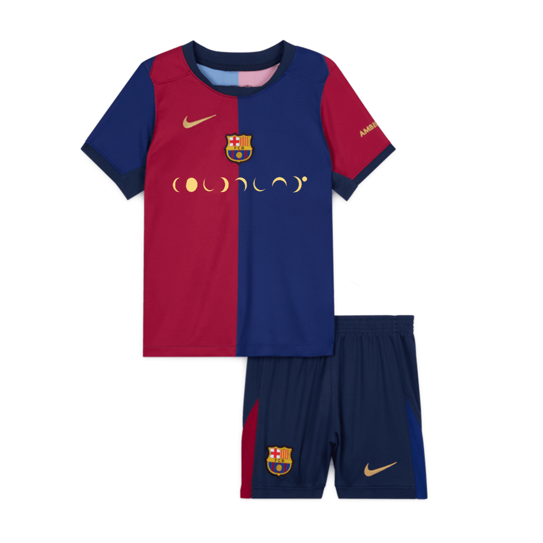 Barcelona Home Kids Soccer Jerseys Kit 2024/25 COLDPLAY