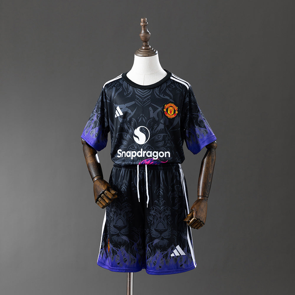 25/26 Manchester United Special Edition Black Kids Fan Jersey