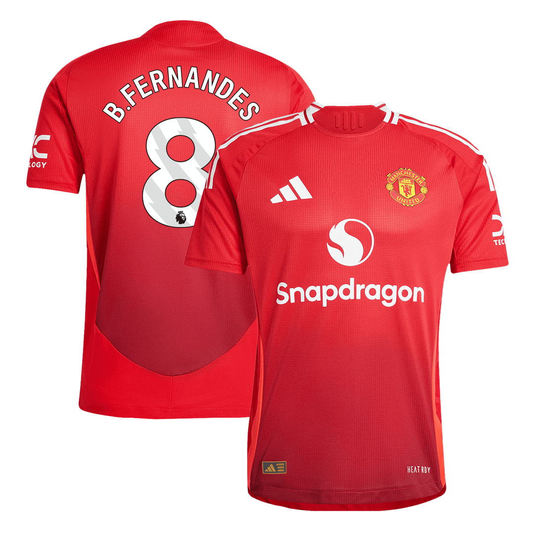 B.FERNANDES #8 Manchester United Home Premium Soccer Jersey 2024/25