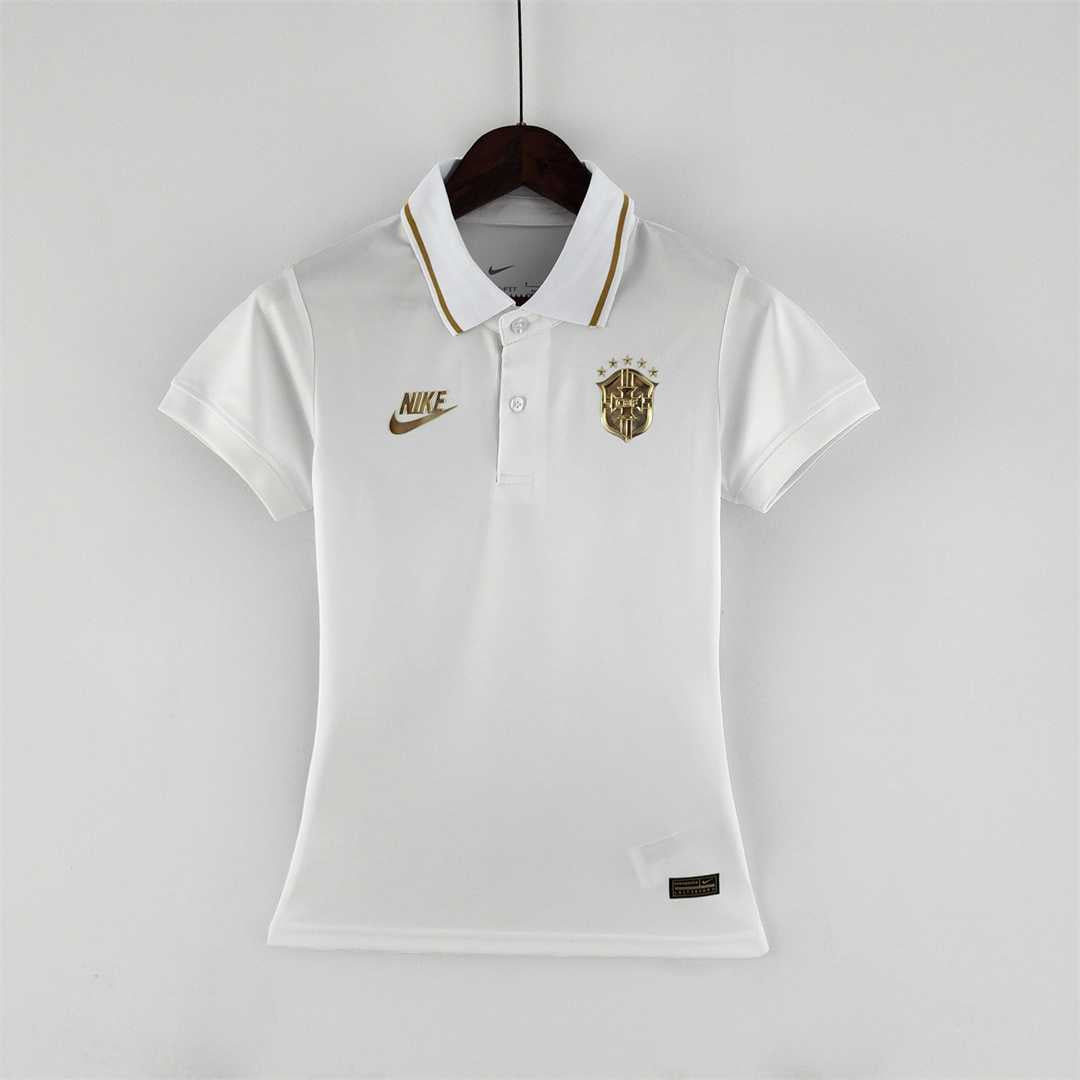 2022 World Cup Brazil White Women POLO Women-s Fan Jersey