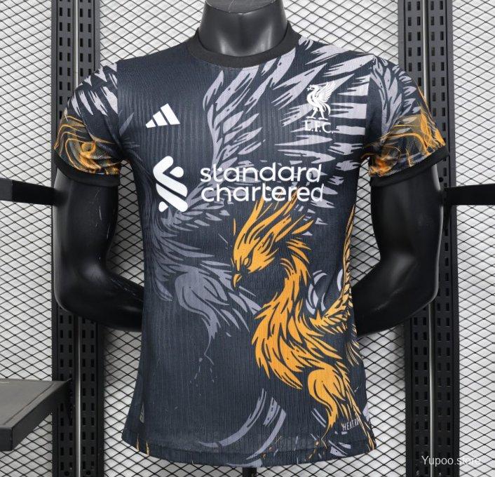 25/26 Liverpool Dark Grey with Golden Phoenix Pattern Stadium Jersey