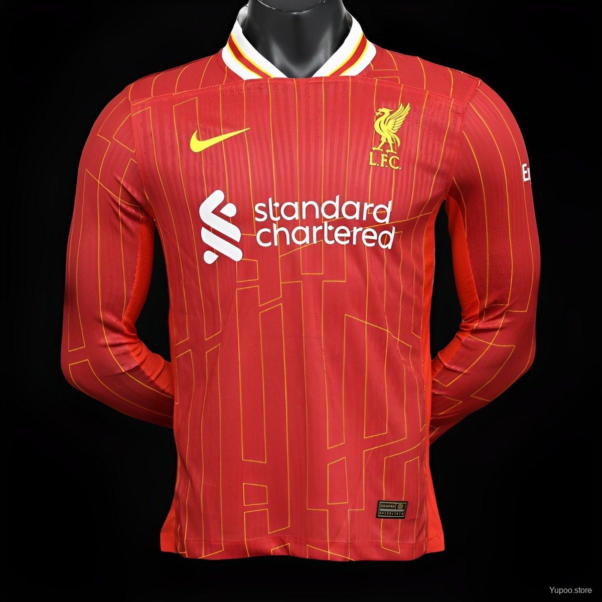 24/25 Liverpool Home Long Sleeve Player Fan Jersey