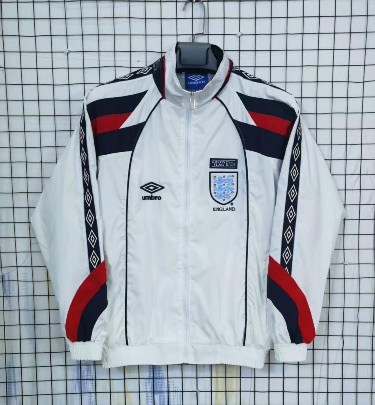 England 1998 Retro World Cup Windbreaker White