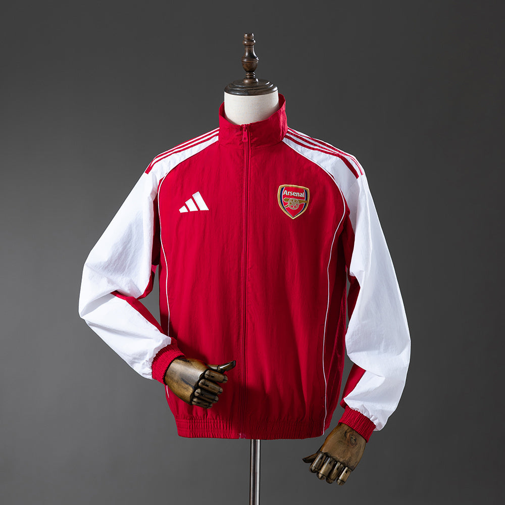 25/26 Arsenal White and Red Windbreaker