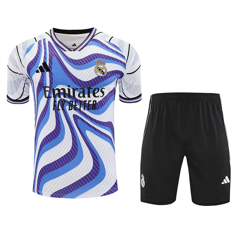 25/26 Real Madrid blue and white Training Fan Jersey