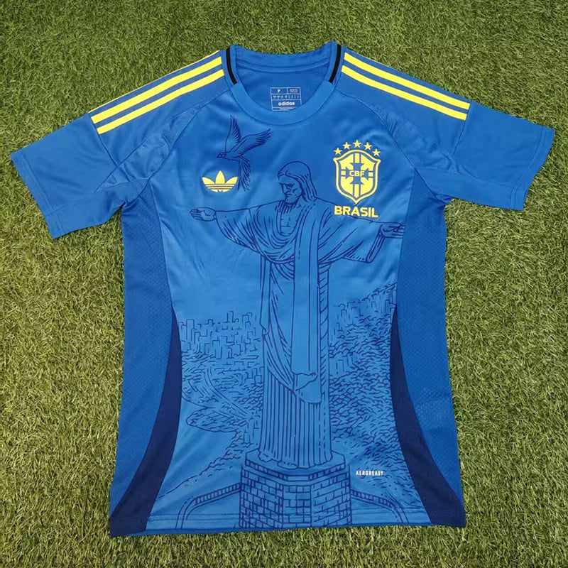 2025 Brazil Blue Jesus Soccer Fan Jersey
