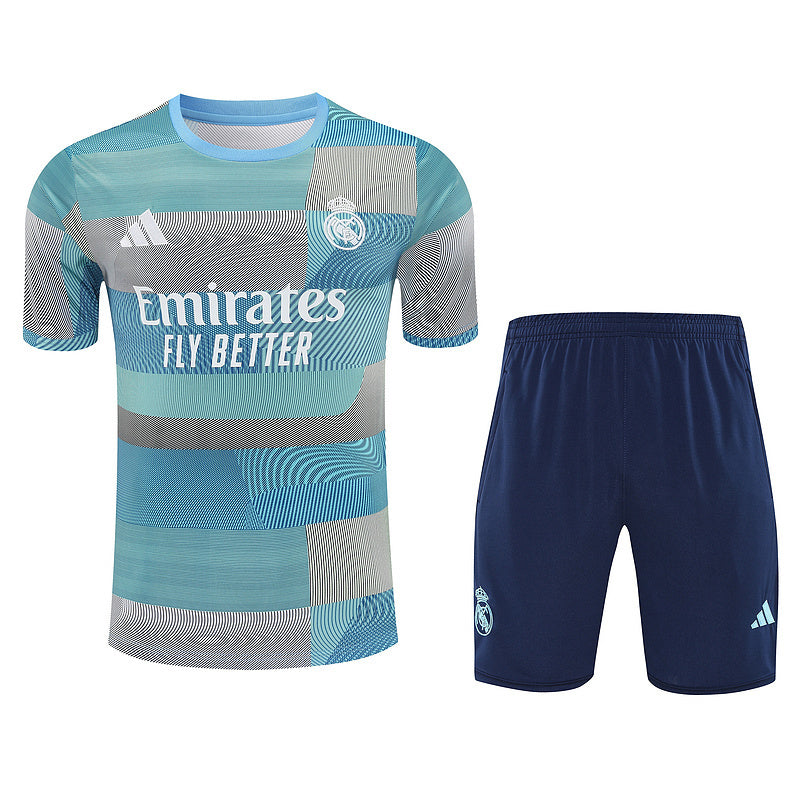 25/26 Real Madrid Blue and Gray Training Fan Jersey