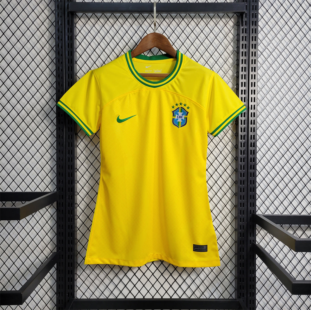 2022 World Cup Brazil Commemorative Edition Yellow Women Women-s Soccer Fan Jersey