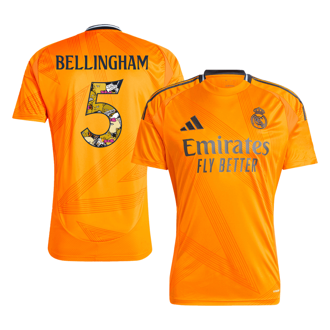 BELLINGHAM #5 Real Madrid Away Soccer Jersey 2024/25 Bear Champ Font
