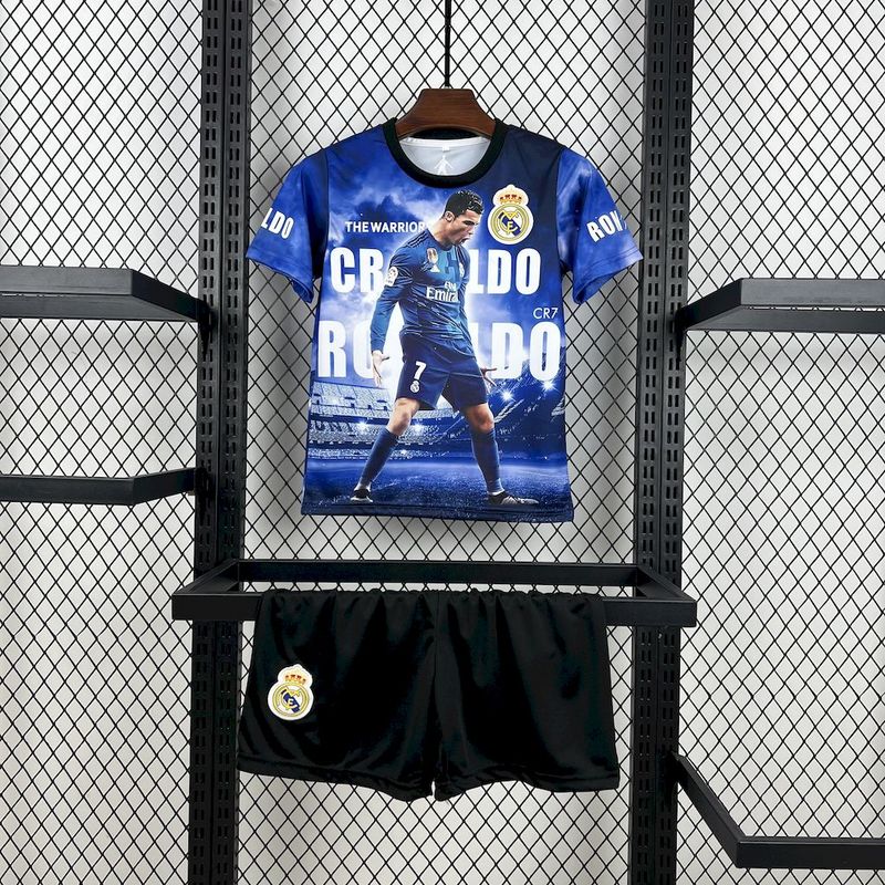 25/26 Real Madrid Cristiano Ronaldo Blue Kids Fan Jersey