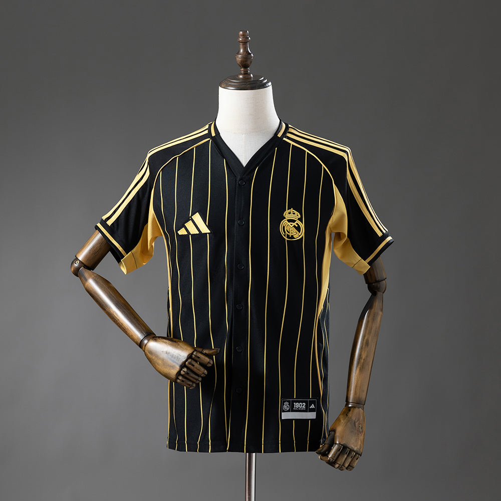 25/26 Real Madrid Baseball Black Fan Jersey