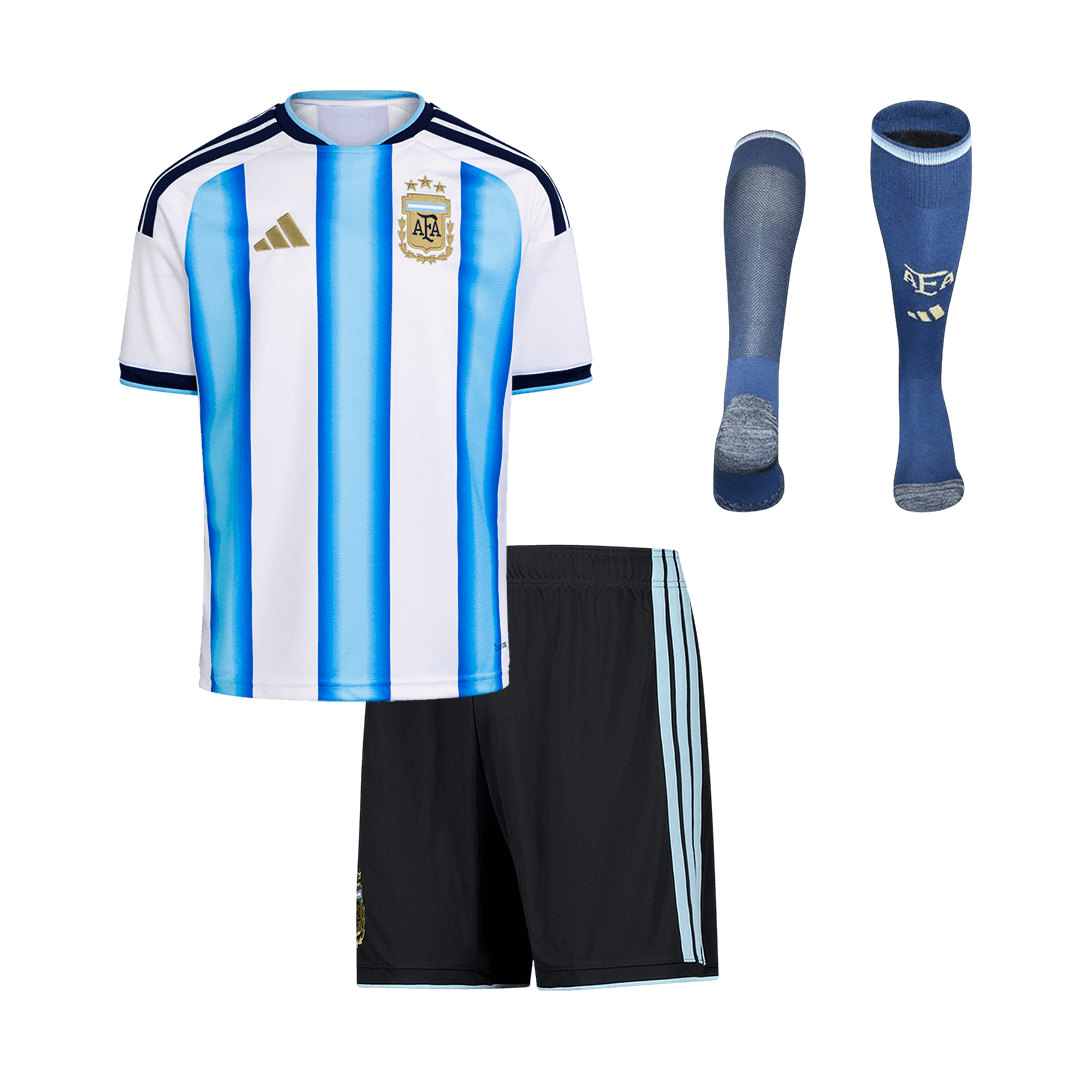 Argentina Home World Cup Kids Soccer Jerseys Full Kit 2025