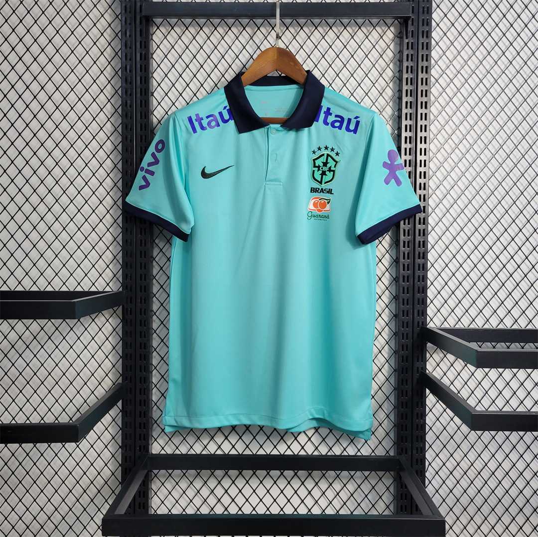 2022 World Cup Brazil Light Blue POLO Fan Jersey