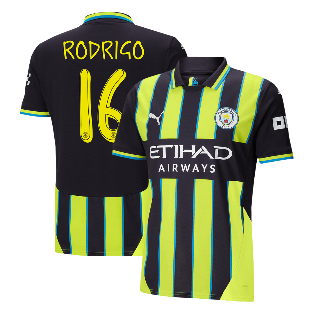 RODRIGO #16 Manchester City Away Soccer Jersey 2024 UCL