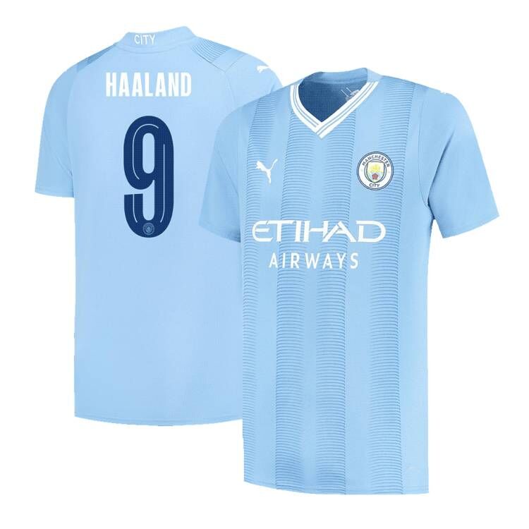 HAALAND #9 Manchester City Home Jersey 2023/24 UCL