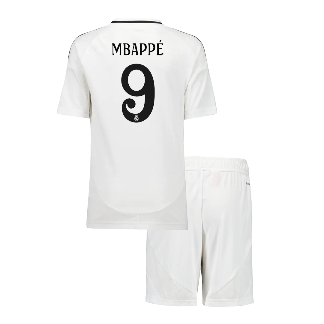 MBAPPE #9 Real Madrid Home Kids Soccer Jerseys Kit 2024/25