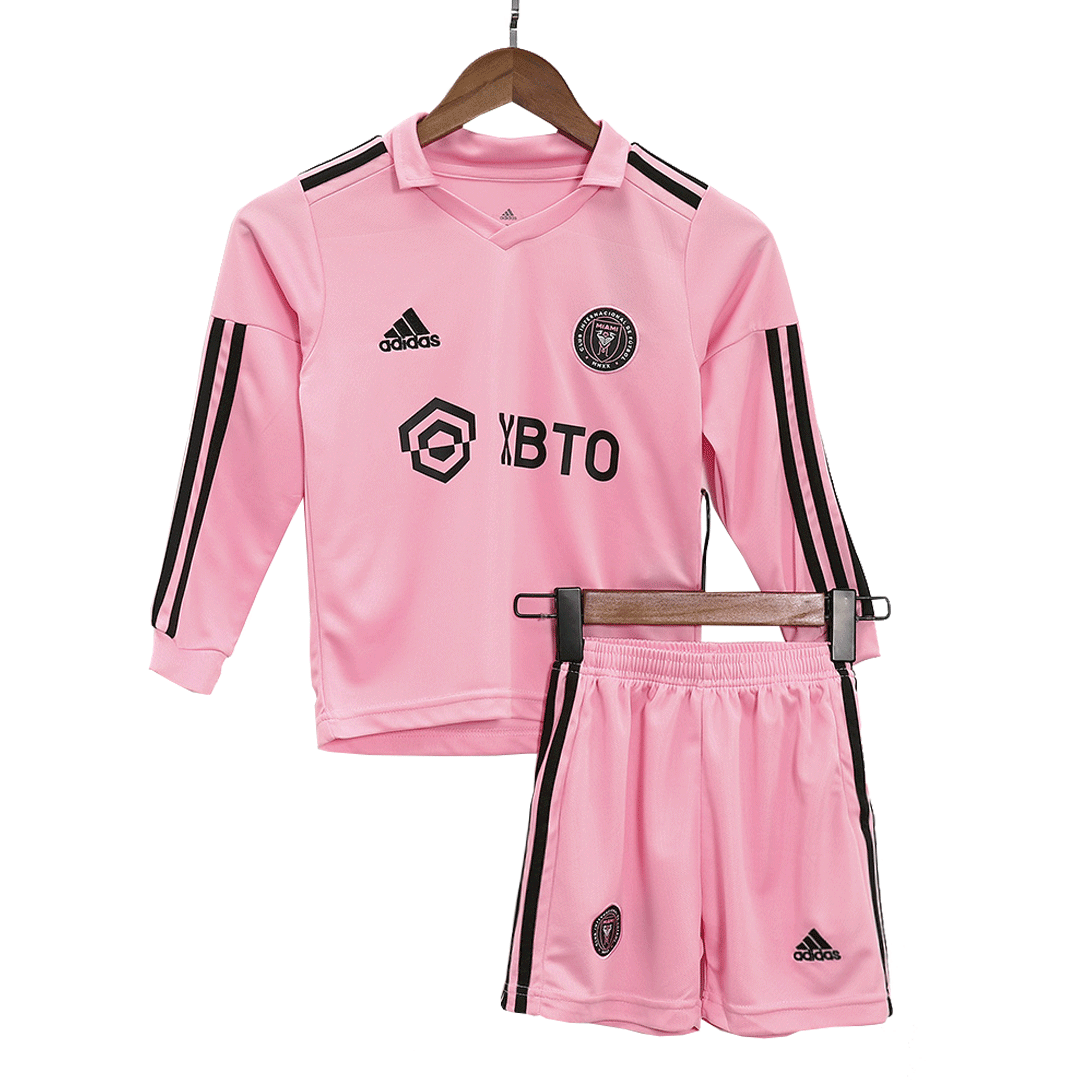 Inter Miami CF Home Long Sleeve Kids Soccer Jerseys Kit 2023/24
