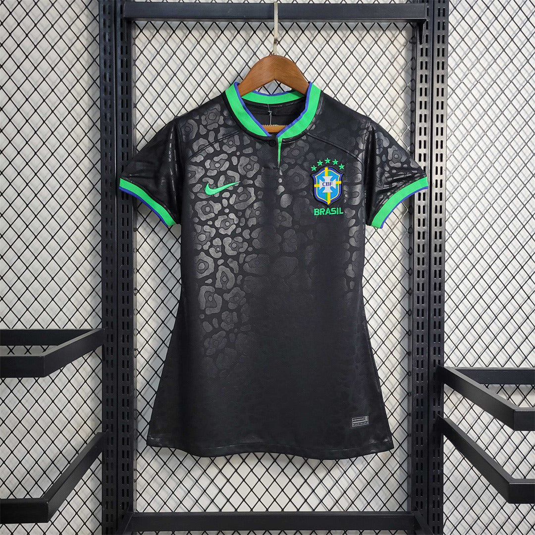 2022 World Cup Brazil black leopard Women Women-s Soccer Fan Jersey