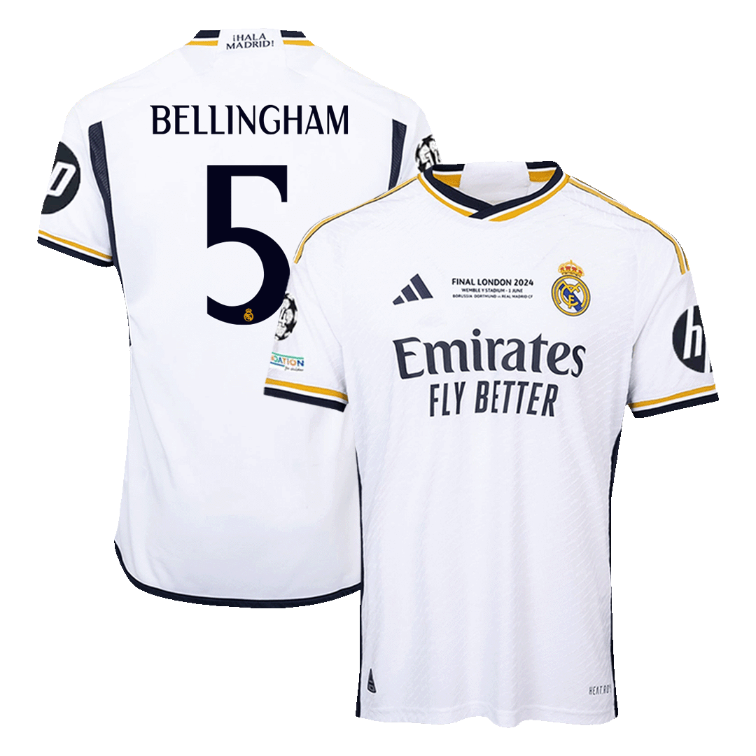 BELLINGHAM #5 Real Madrid Home Premium Soccer Jersey 2023/24 UCL FINAL
