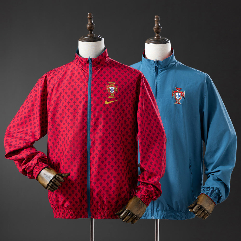 2025 Portugal Red and Cyan Reversible Jacket Windbreaker