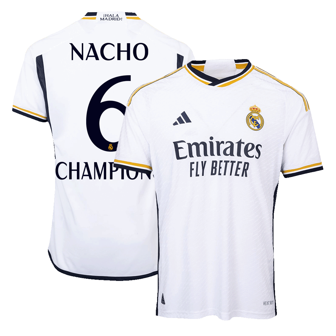 NACHO #6 CHAMPIONS Real Madrid Home Premium Soccer Jersey 2023/24