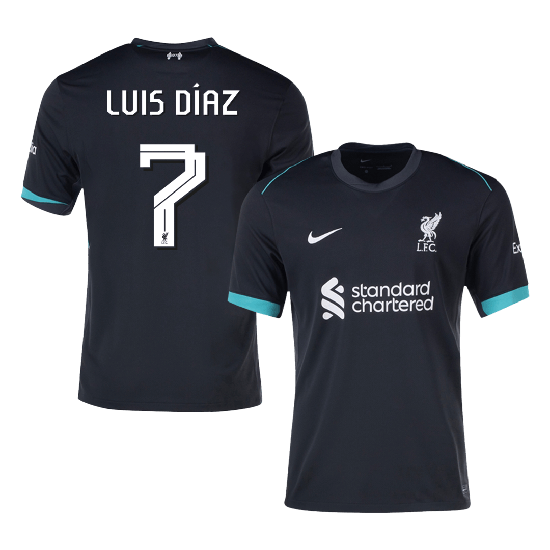 LUIS DIAZ #7 Liverpool Away Soccer Jersey 2024 UCL
