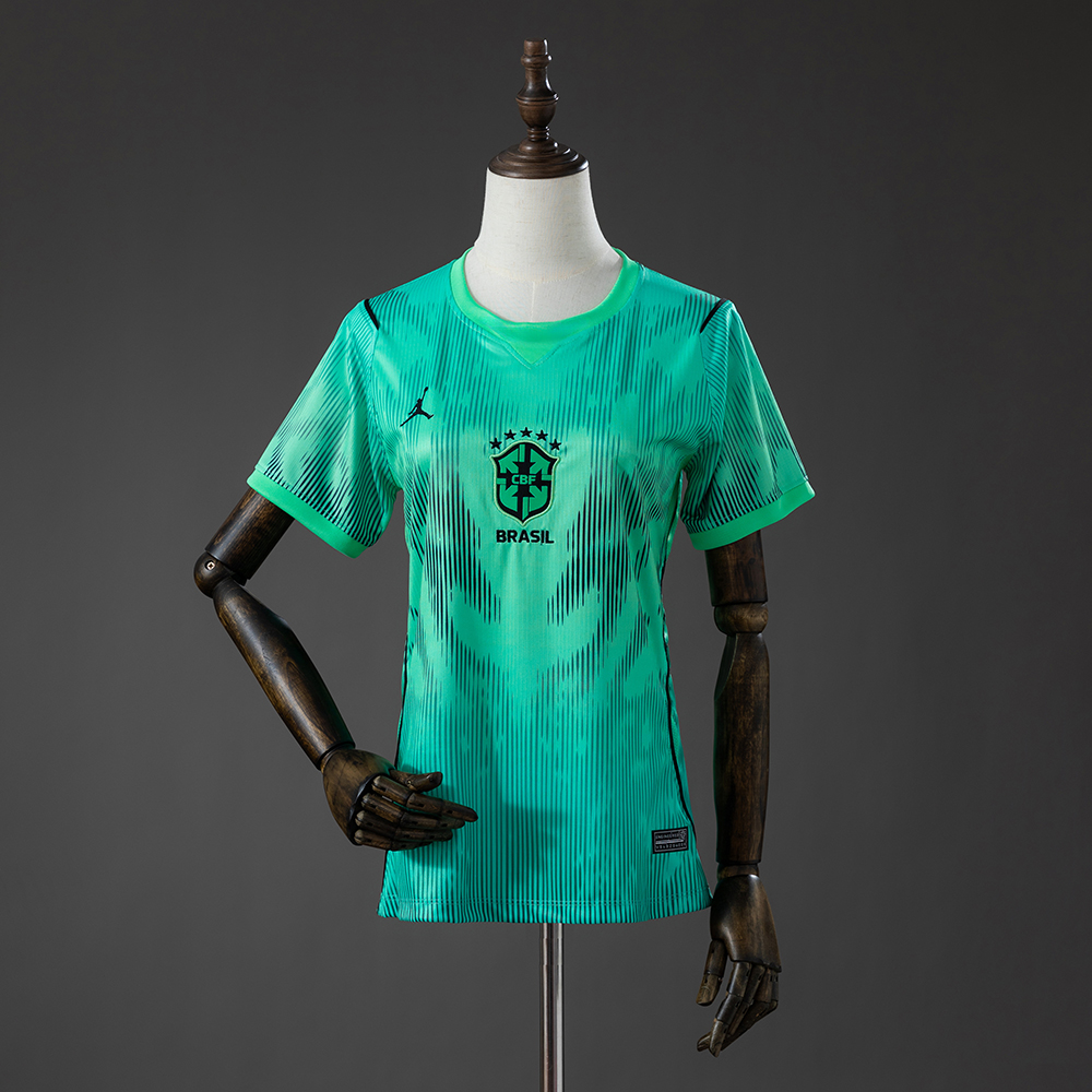 Brazil 2026 Women-s Goalkeeper Green Fan Jersey
