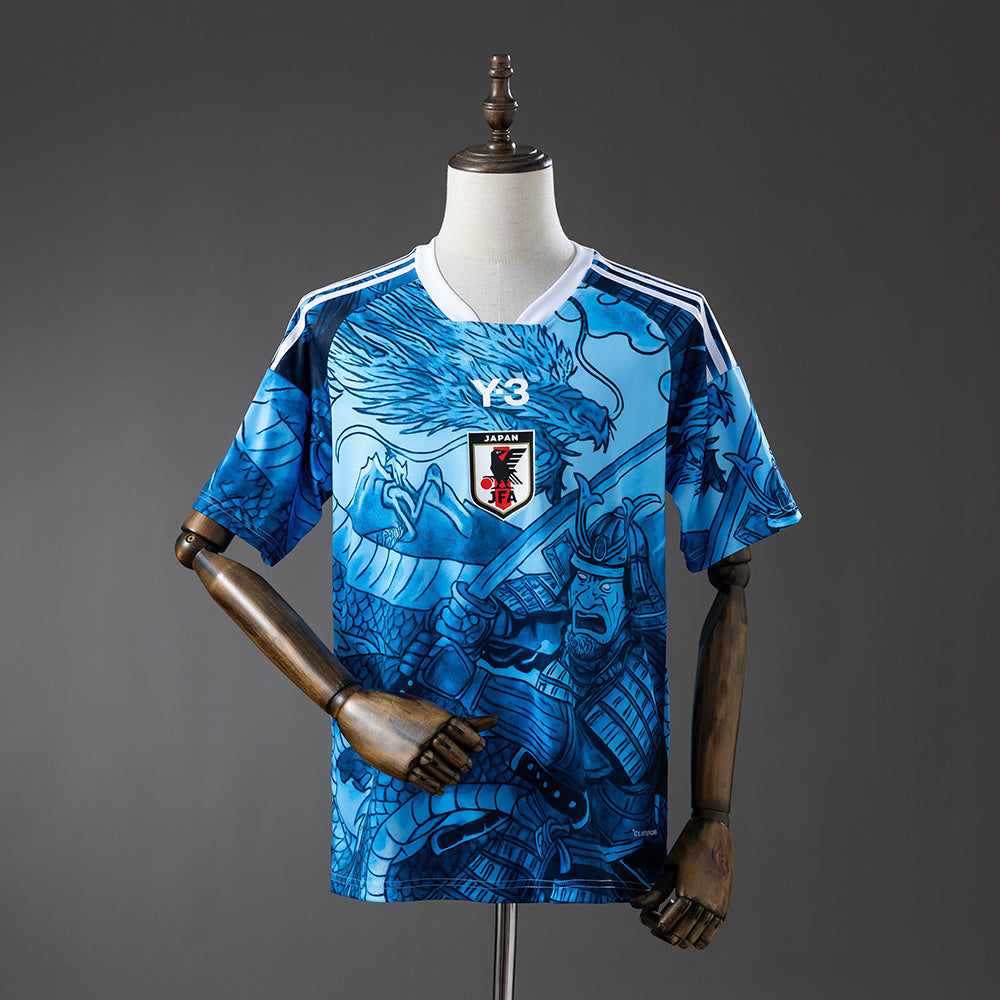 Japan 2025 Samurai and Blue Dragon Pattern Fan Jersey