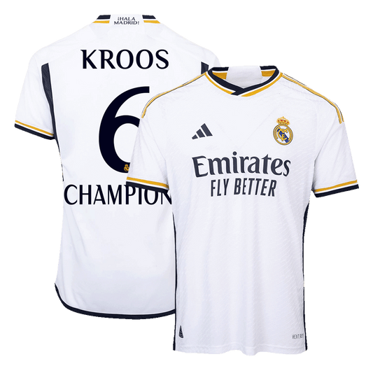 KROOS #6 CHAMPIONS Real Madrid Home Premium Soccer Jersey 2023/24